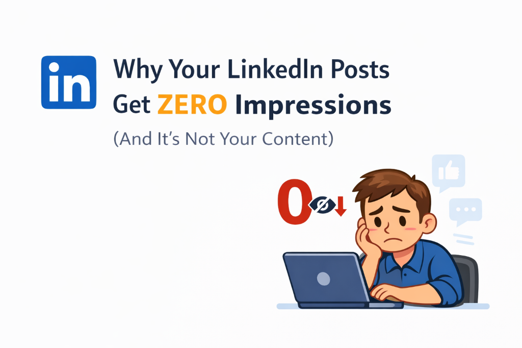 Blog image for Why Your LinkedIn Posts Get Zero Impressions (And It's Not Your Content)